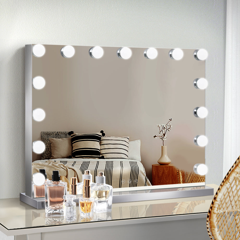 Embellir Hollywood Frameless Makeup Mirror With 15 LED Lighted Vanity Beauty 58cm x 46cm-6