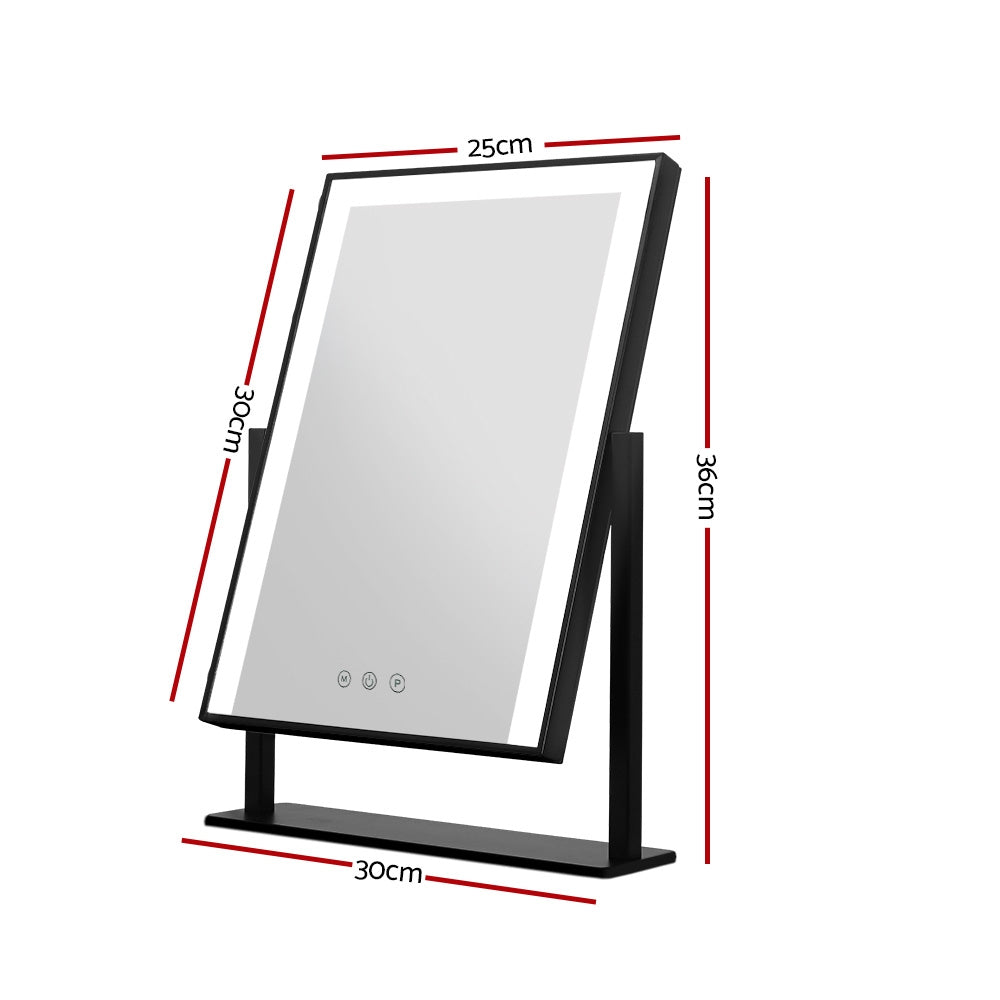 Embellir LED Makeup Mirror Hollywood Standing Mirror Tabletop Vanity Black-1