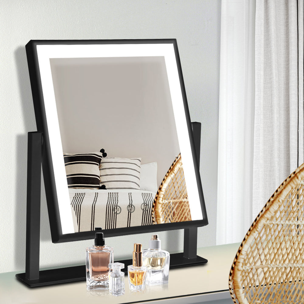 Embellir LED Makeup Mirror Hollywood Standing Mirror Tabletop Vanity Black-6