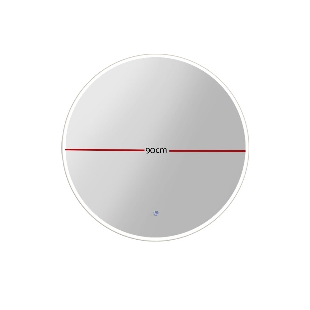 Embellir LED Wall Mirror Bathroom Mirrors With Light 90CM Decor Round Decorative-1