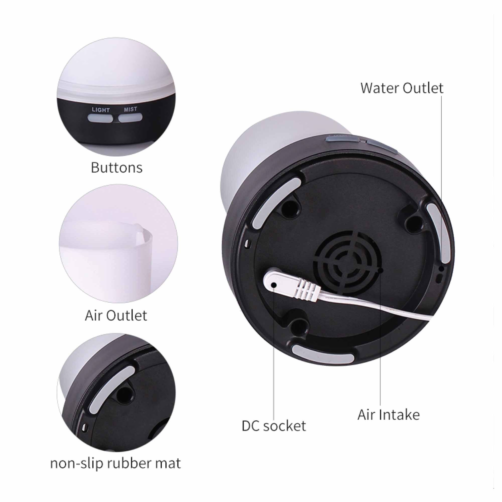 Essential Oil Aroma Diffuser - 100ml Ball Aromatherapy Ultrasonic Humidifier-5