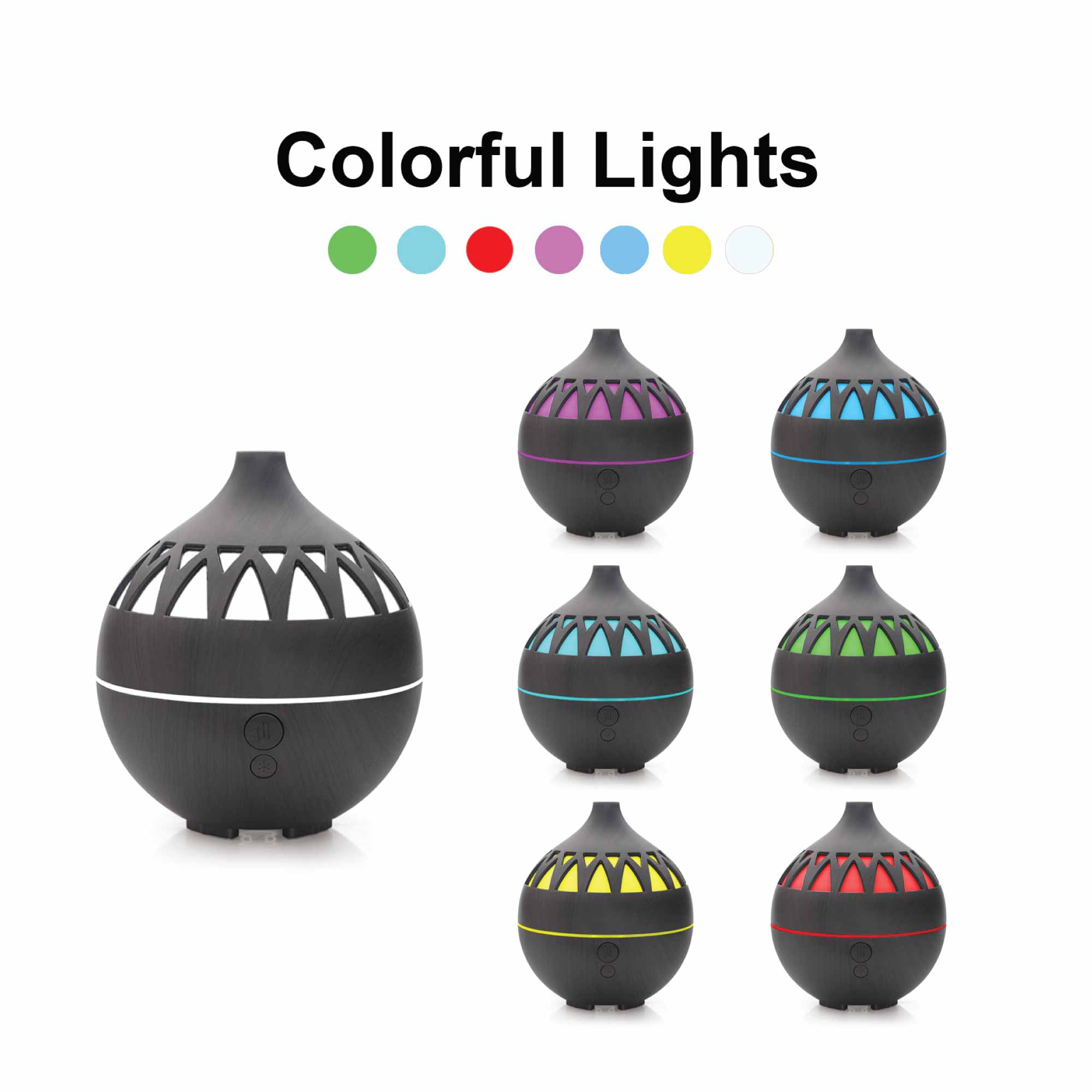 Essential Oil Aroma Diffuser - 180ml USB LED Dark Wood Mist Humidifier-4