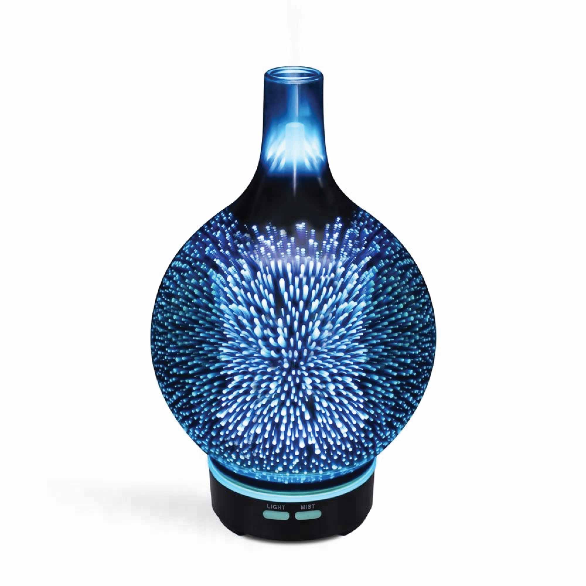 Essential Oil Aroma Diffuser - Mirror 3D Fireworks Aromatherpay Mist Humidifier-0
