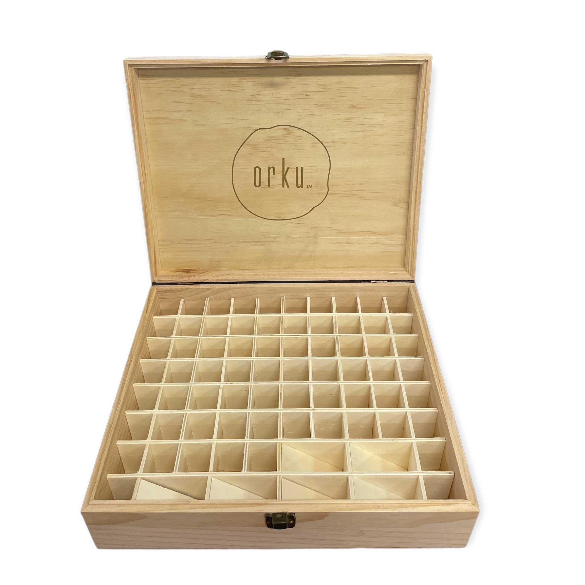 Essential Oils Wood Storage Box - Wooden Oil Bottle Slots-9