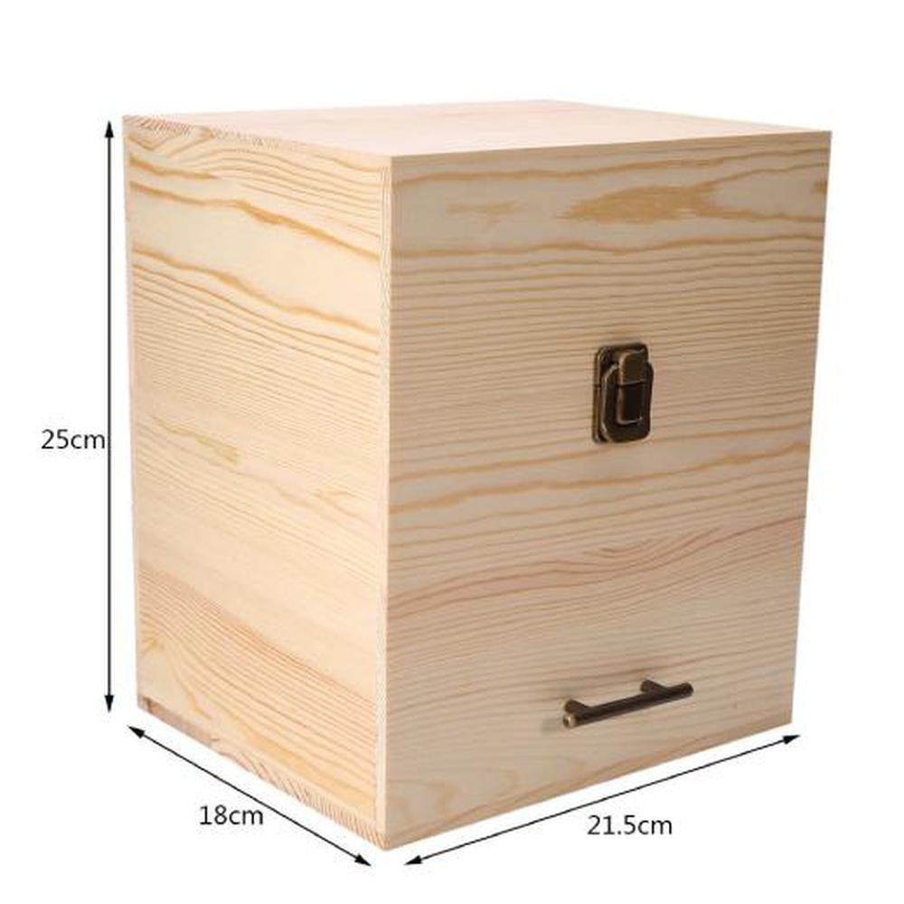 Essential Oils Wood Storage Box - Wooden Oil Bottle Slots-6