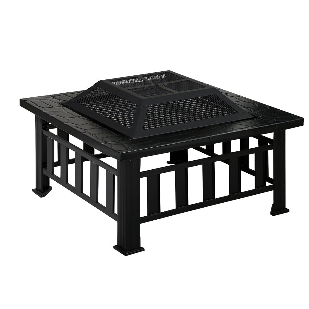 Fire Pit BBQ Table Grill Outdoor Garden Wood Burning Fireplace Stove-0