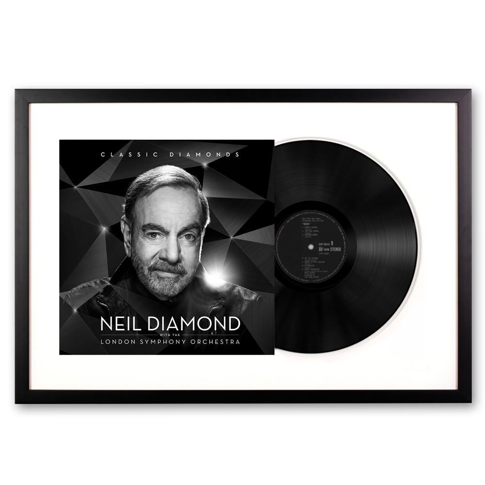 Framed Neil Diamond - Classic Diamonds with the London symphony orchestra - Double Vinyl Album Art-0