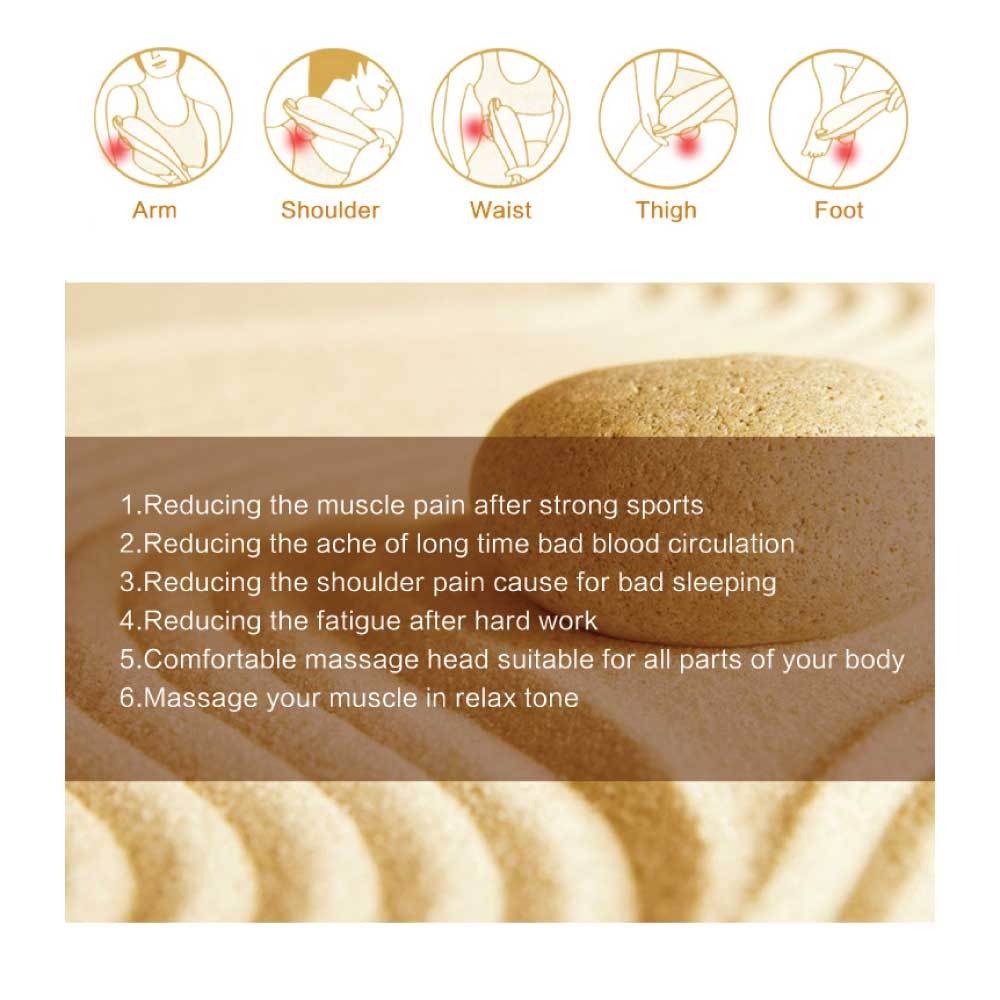 Full Body Handheld Massager Machine Champagne - 6 Massage Heads Neck Shoulder-7