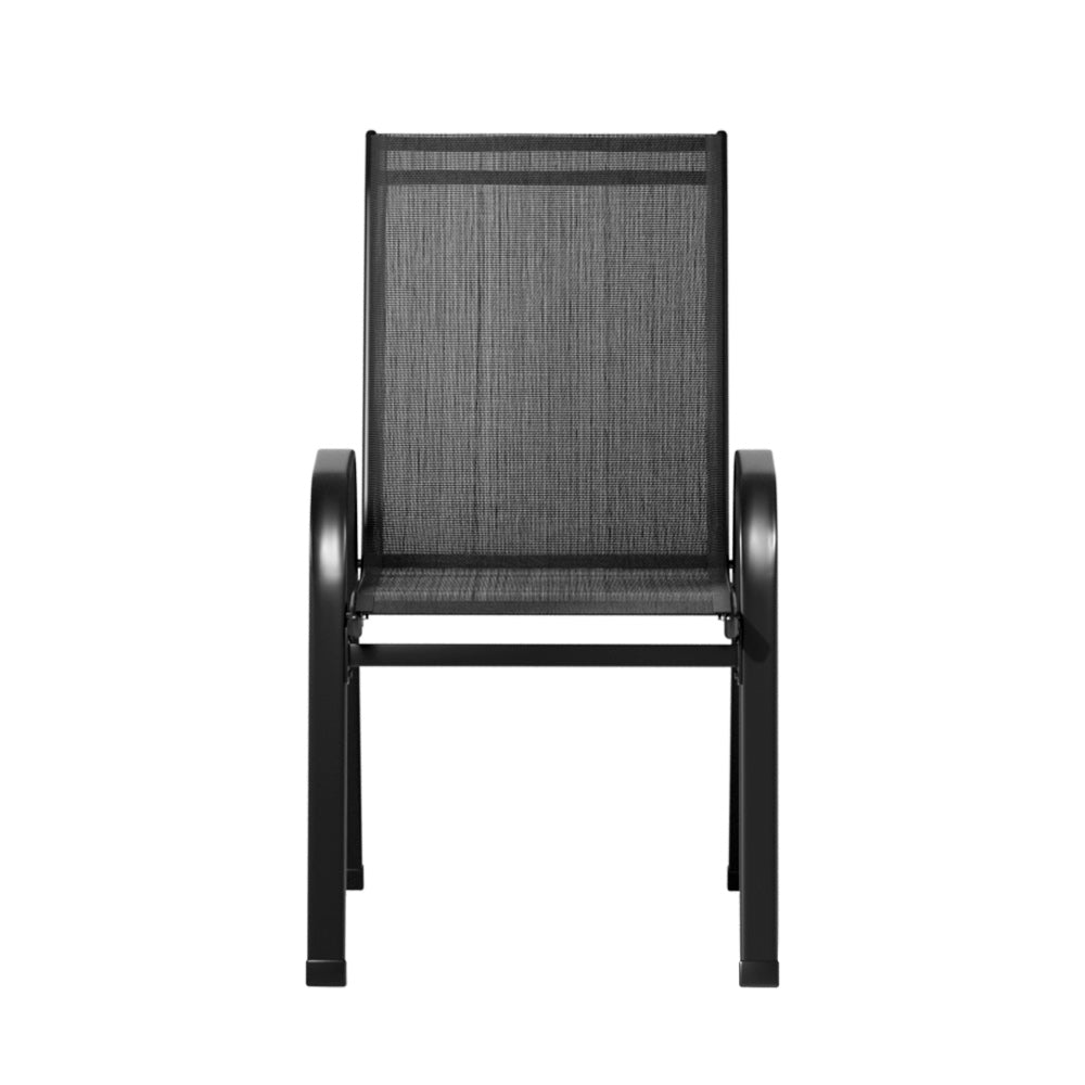 Gardeon 2X Outdoor Stackable Chairs Lounge Chair Bistro Set Patio Furniture-2