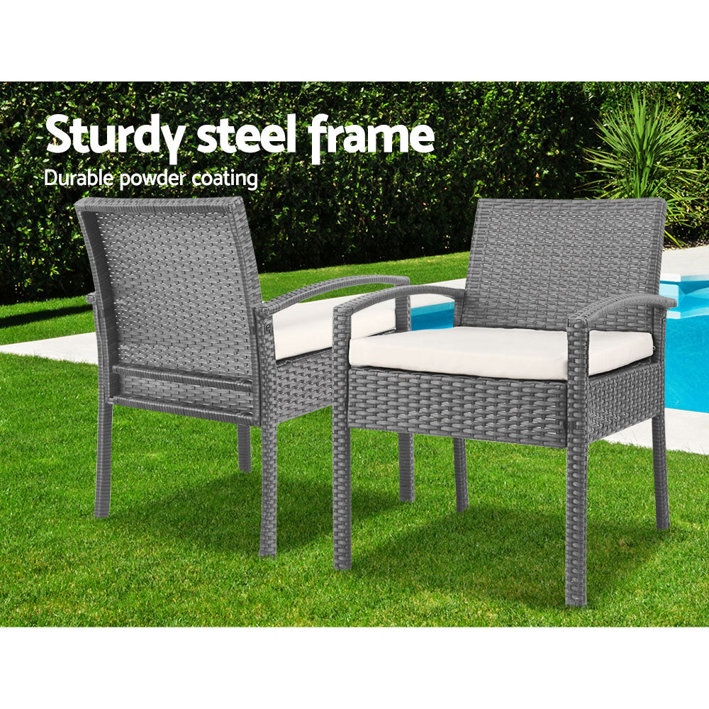 Gardeon 3-piece Outdoor Set - Grey-9