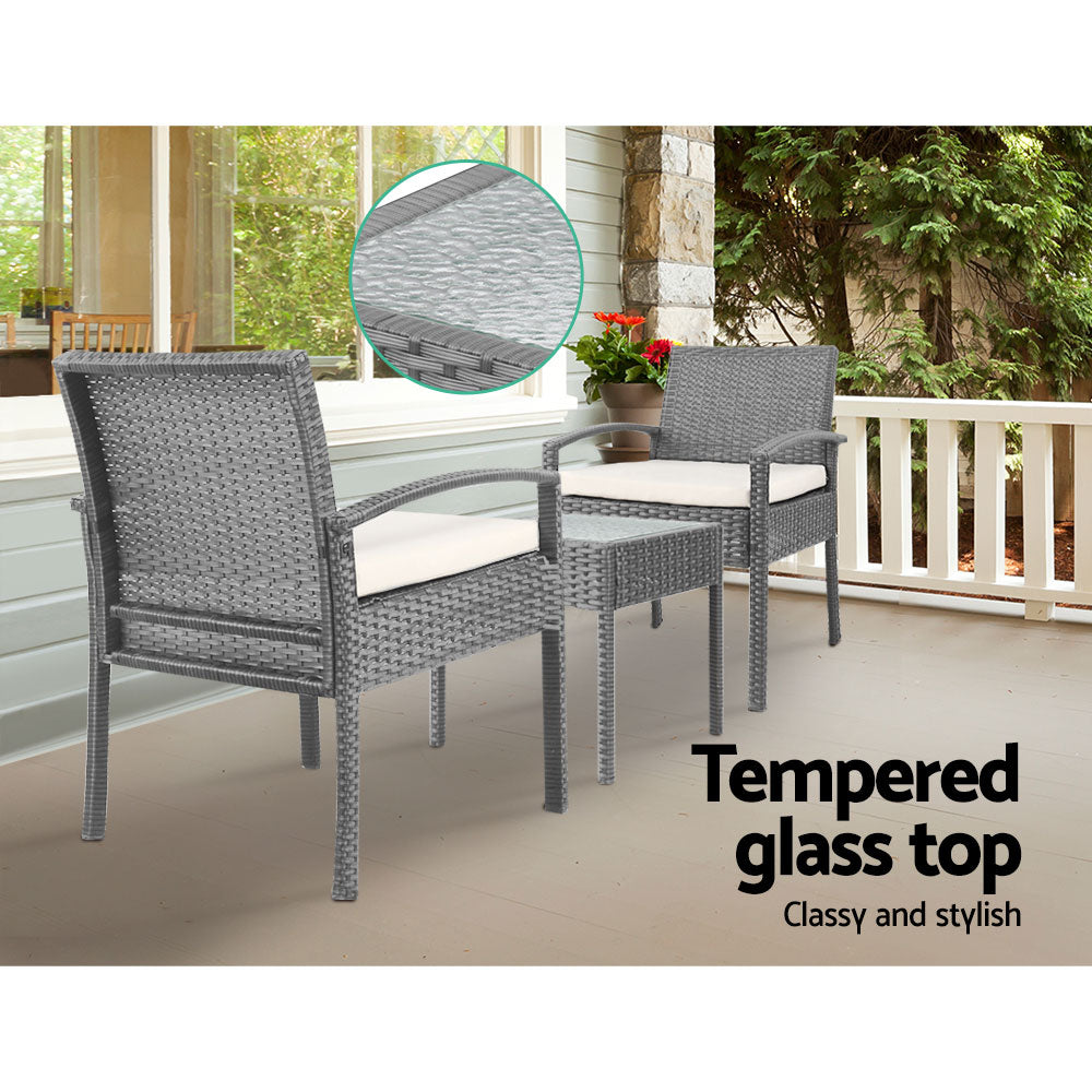 Gardeon 3-piece Outdoor Set - Grey-10