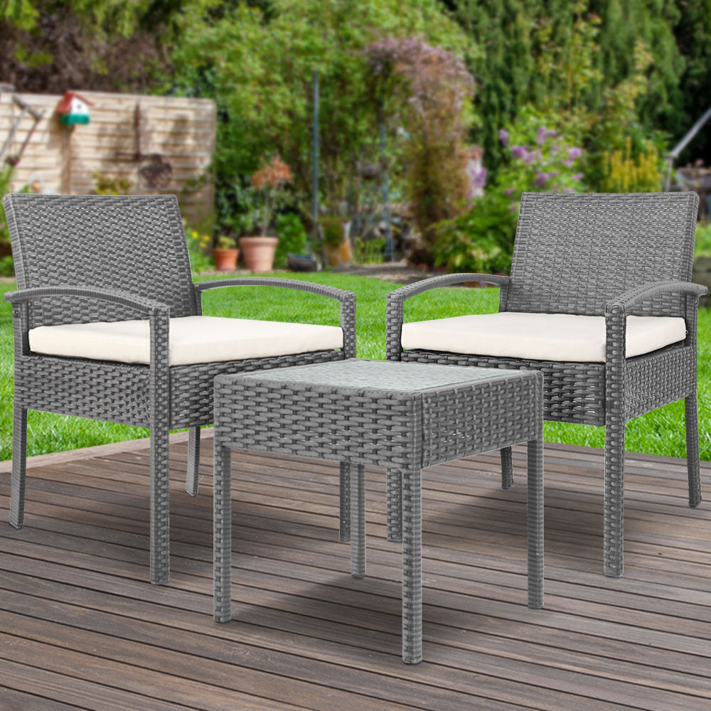 Gardeon 3-piece Outdoor Set - Grey-7