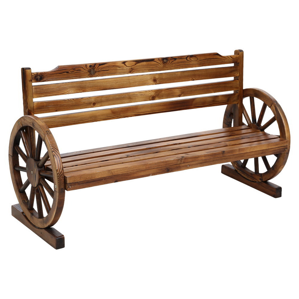 Gardeon Garden Bench Wooden Wagon Chair 3 Seat Outdoor Furniture Backyard Lounge-0