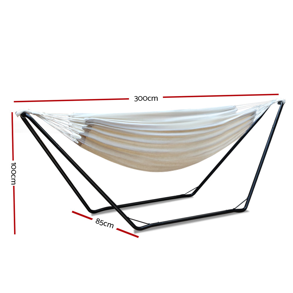 Gardeon Hammock Bed with Steel Frame Stand-1