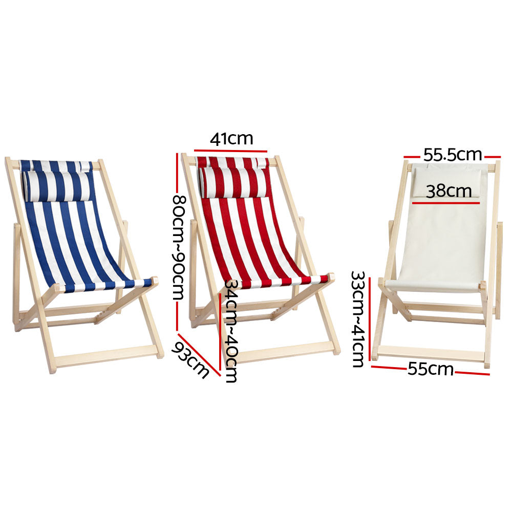 Gardeon Outdoor Furniture Sun Lounge Wooden Beach Chairs Deck Chair Folding Patio-1
