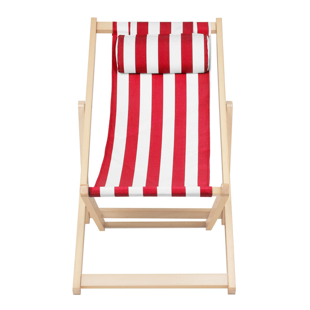Gardeon Outdoor Furniture Sun Lounge Wooden Beach Chairs Deck Chair Folding Patio-2