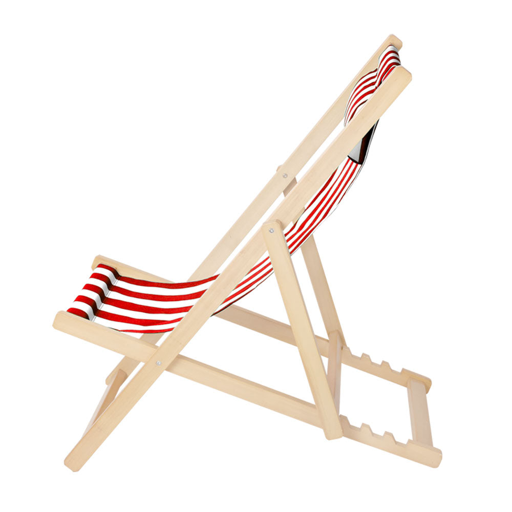 Gardeon Outdoor Furniture Sun Lounge Wooden Beach Chairs Deck Chair Folding Patio-3
