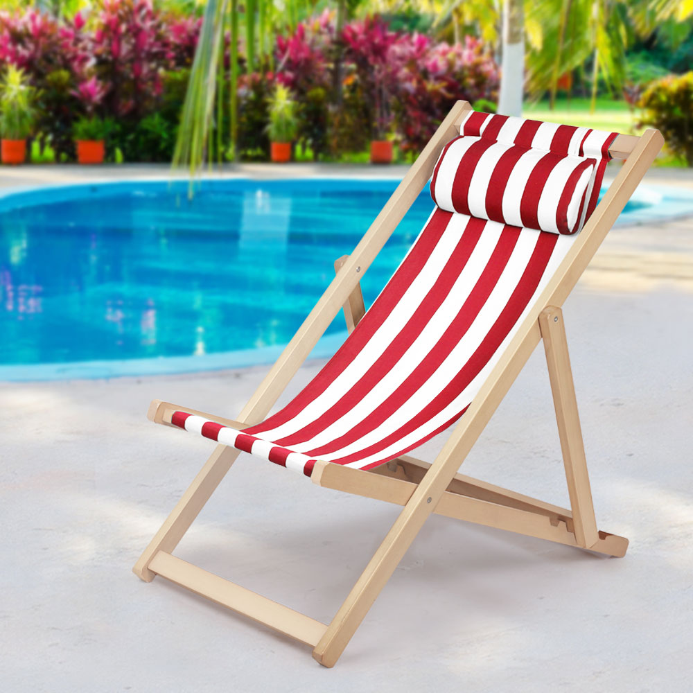 Gardeon Outdoor Furniture Sun Lounge Wooden Beach Chairs Deck Chair Folding Patio-7