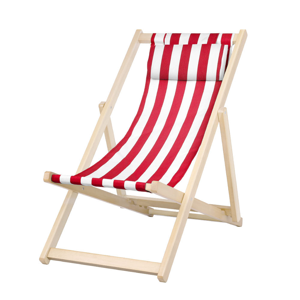 Gardeon Outdoor Furniture Sun Lounge Wooden Beach Chairs Deck Chair Folding Patio-0