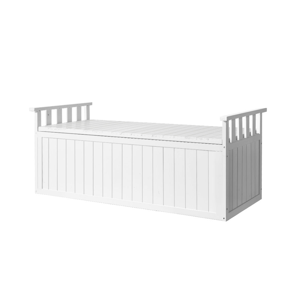Gardeon Outdoor Storage Box Wooden Garden Bench 129cm Chest Tool Toy Sheds XL-0