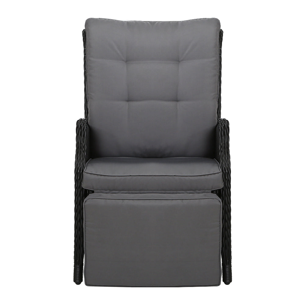 Gardeon Recliner Chair Sun lounge Setting Outdoor Furniture Patio Wicker Sofa-2