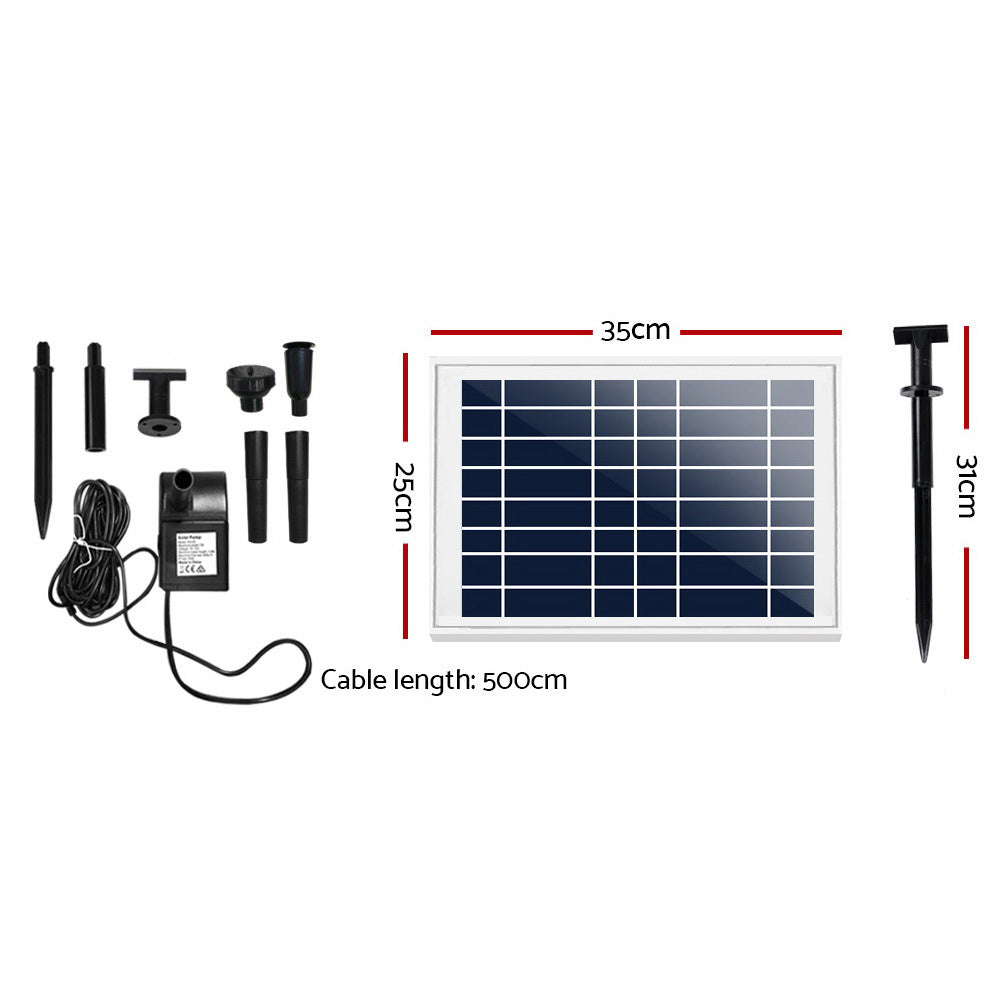 Gardeon Solar Pond Pump Powered Water Fountain Outdoor Submersible Filter 6.6FT-1