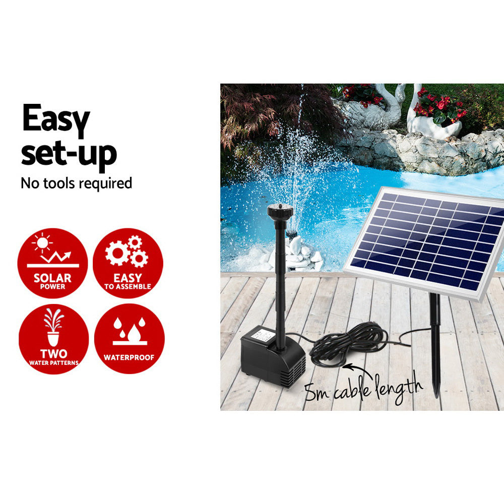 Gardeon Solar Pond Pump Powered Water Fountain Outdoor Submersible Filter 6.6FT-3