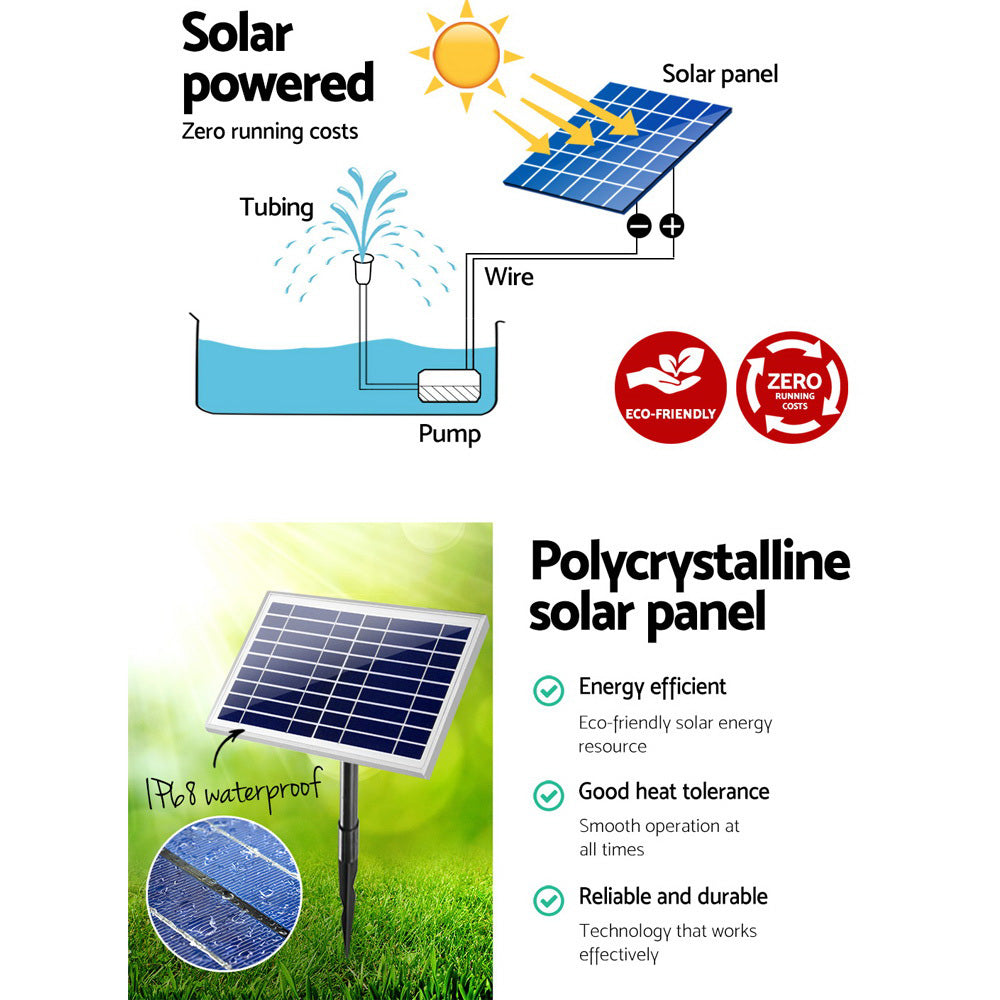 Gardeon Solar Pond Pump Powered Water Fountain Outdoor Submersible Filter 6.6FT-5
