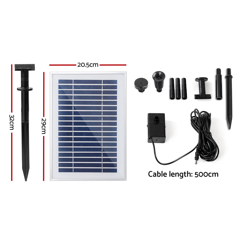 Gardeon Solar Pond Pump Powered Water Outdoor Submersible Fountains Filter 4.6FT-1