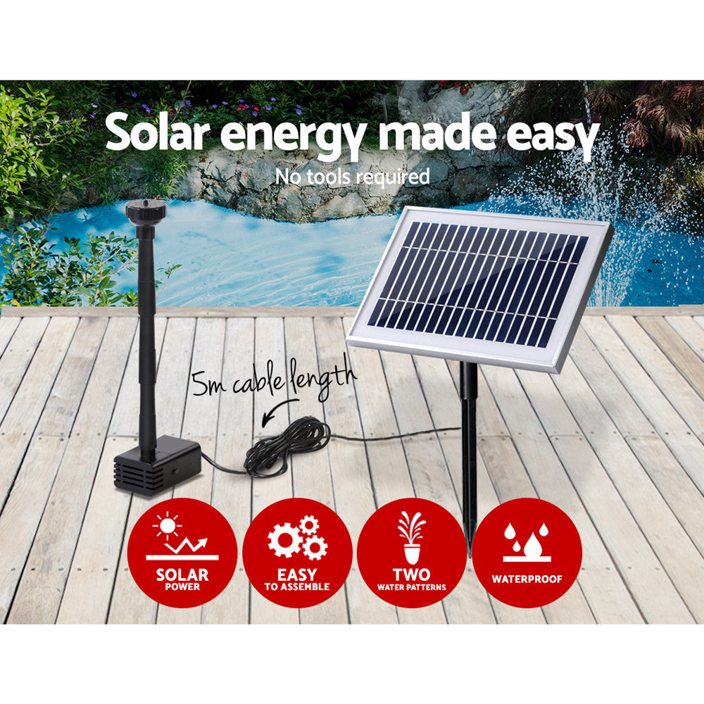 Gardeon Solar Pond Pump Powered Water Outdoor Submersible Fountains Filter 4.6FT-3