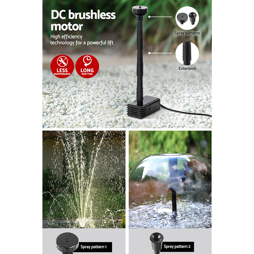 Gardeon Solar Pond Pump Powered Water Outdoor Submersible Fountains Filter 4.6FT-4