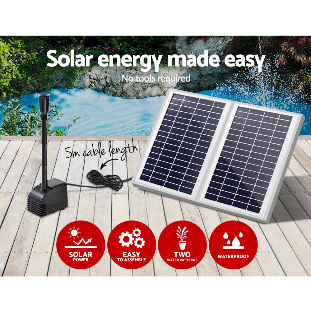 Gardeon Solar Pond Pump Water Fountain Filter Kit Outdoor Submersible Panel-3