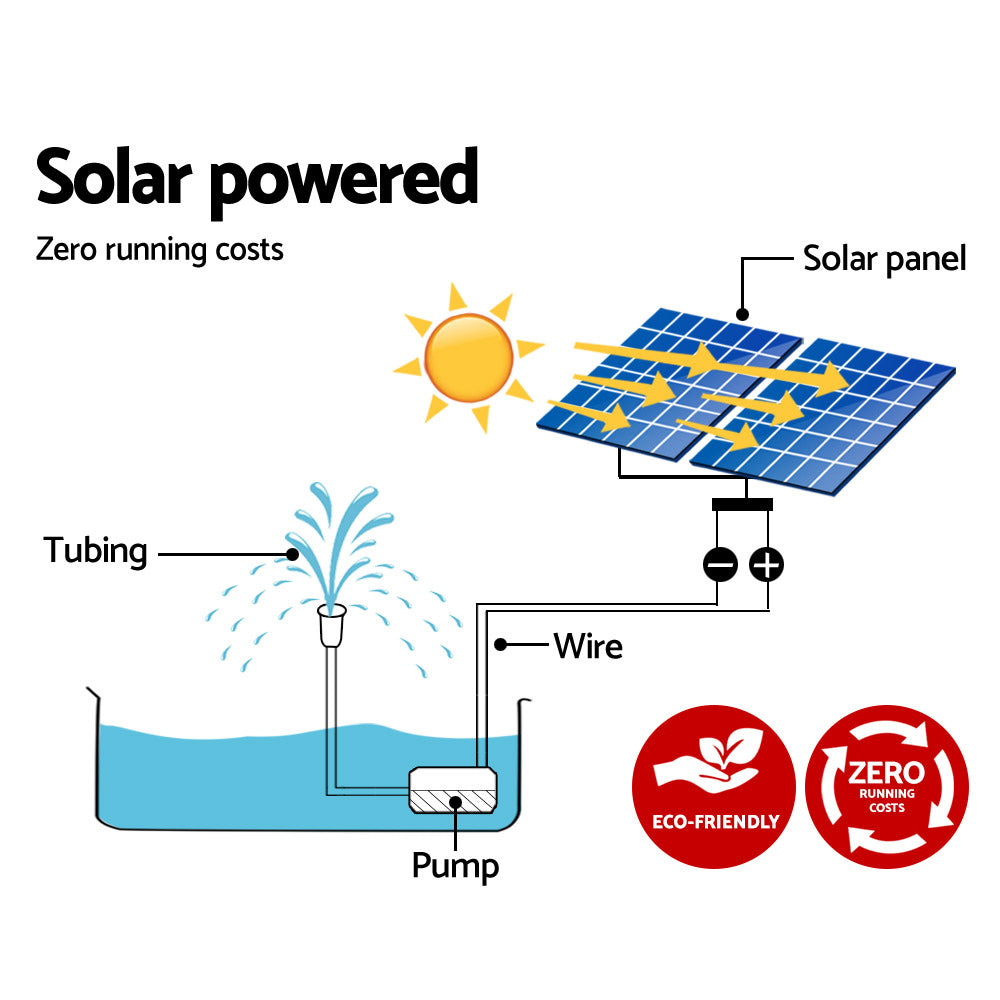 Gardeon Solar Pond Pump Water Fountain Filter Kit Outdoor Submersible Panel-4