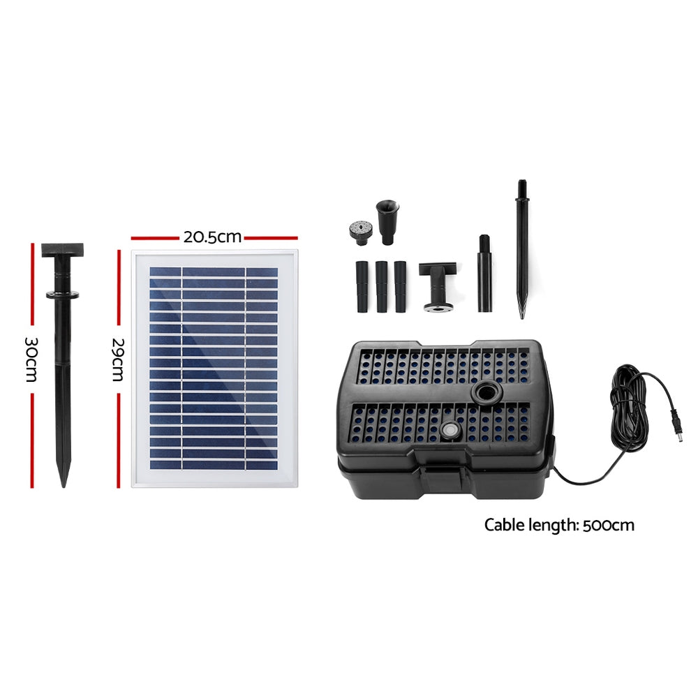Gardeon Solar Pond Pump with Eco Filter Box Water Fountain Kit 4.6FT-1