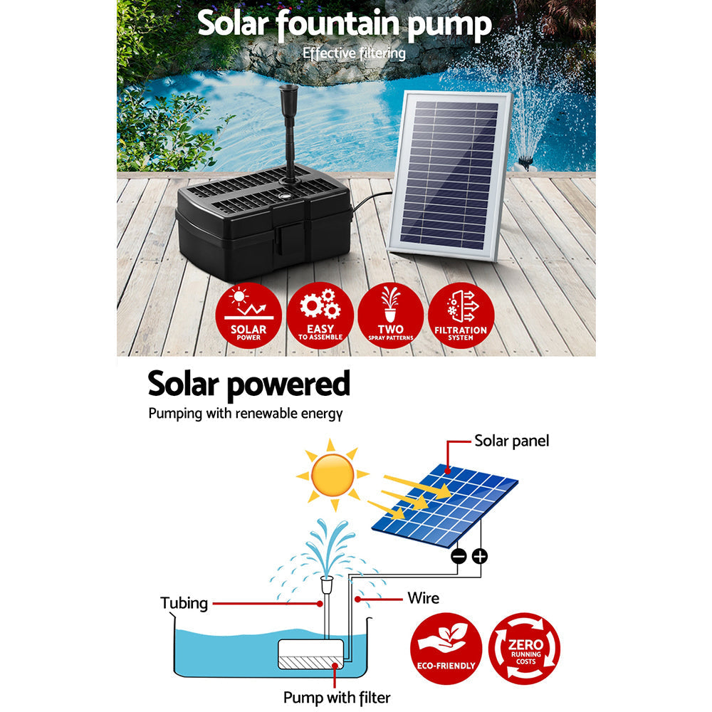 Gardeon Solar Pond Pump with Eco Filter Box Water Fountain Kit 4.6FT-3