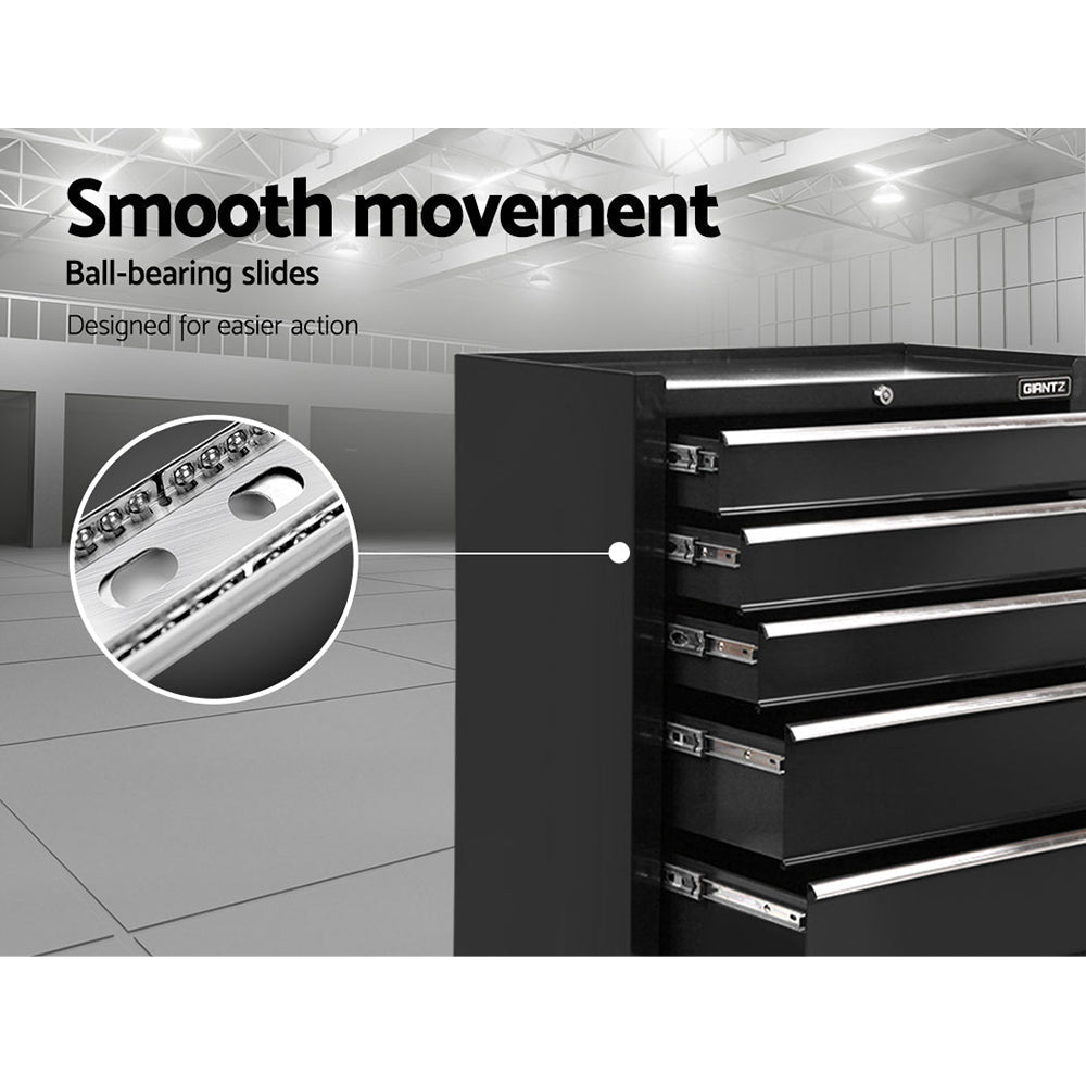 Giantz 5 Drawer Mechanic Tool Box Cabinet Storage Trolley - Black-4