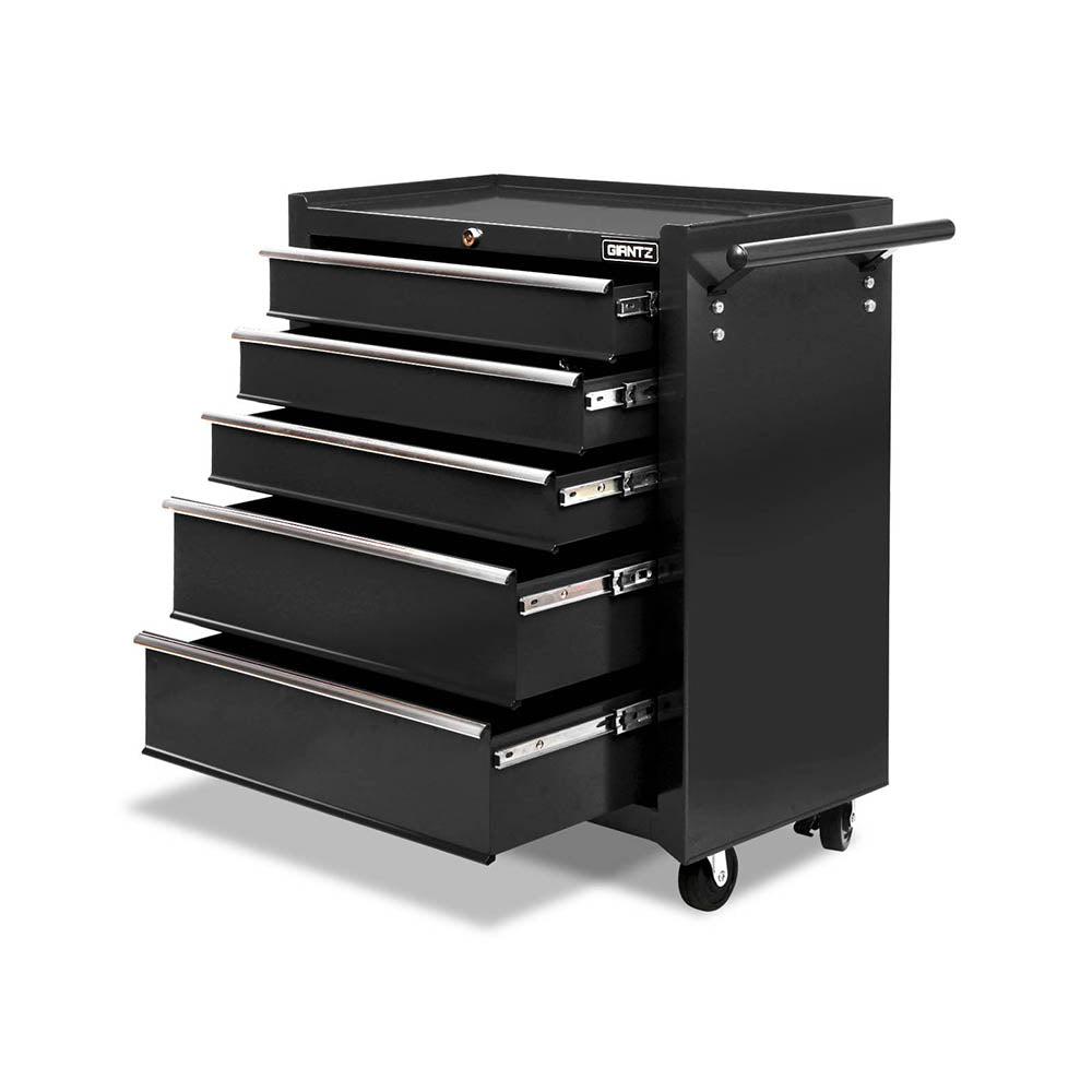 Giantz 5 Drawer Mechanic Tool Box Cabinet Storage Trolley - Black-0