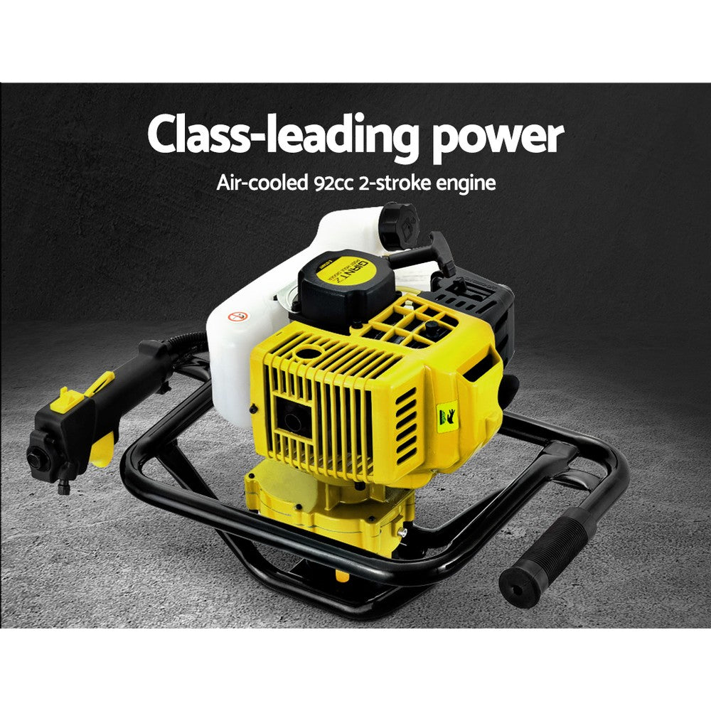Giantz 92CC Post Hole Digger Petrol Auger Drill Borer Fence Earth Power 300mm-2