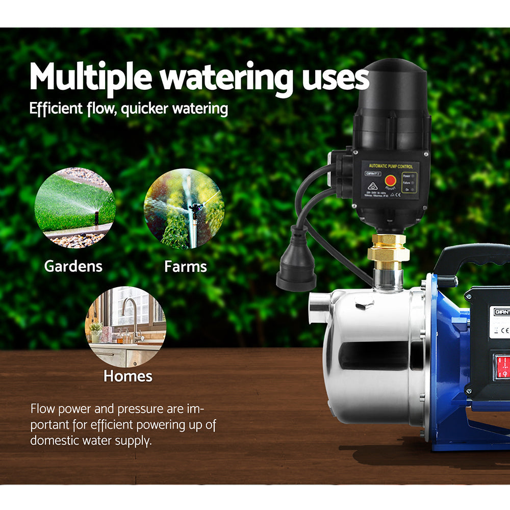 Giantz Garden Water Pump Jet High Pressure Stage Controller Garden Irrigation-3