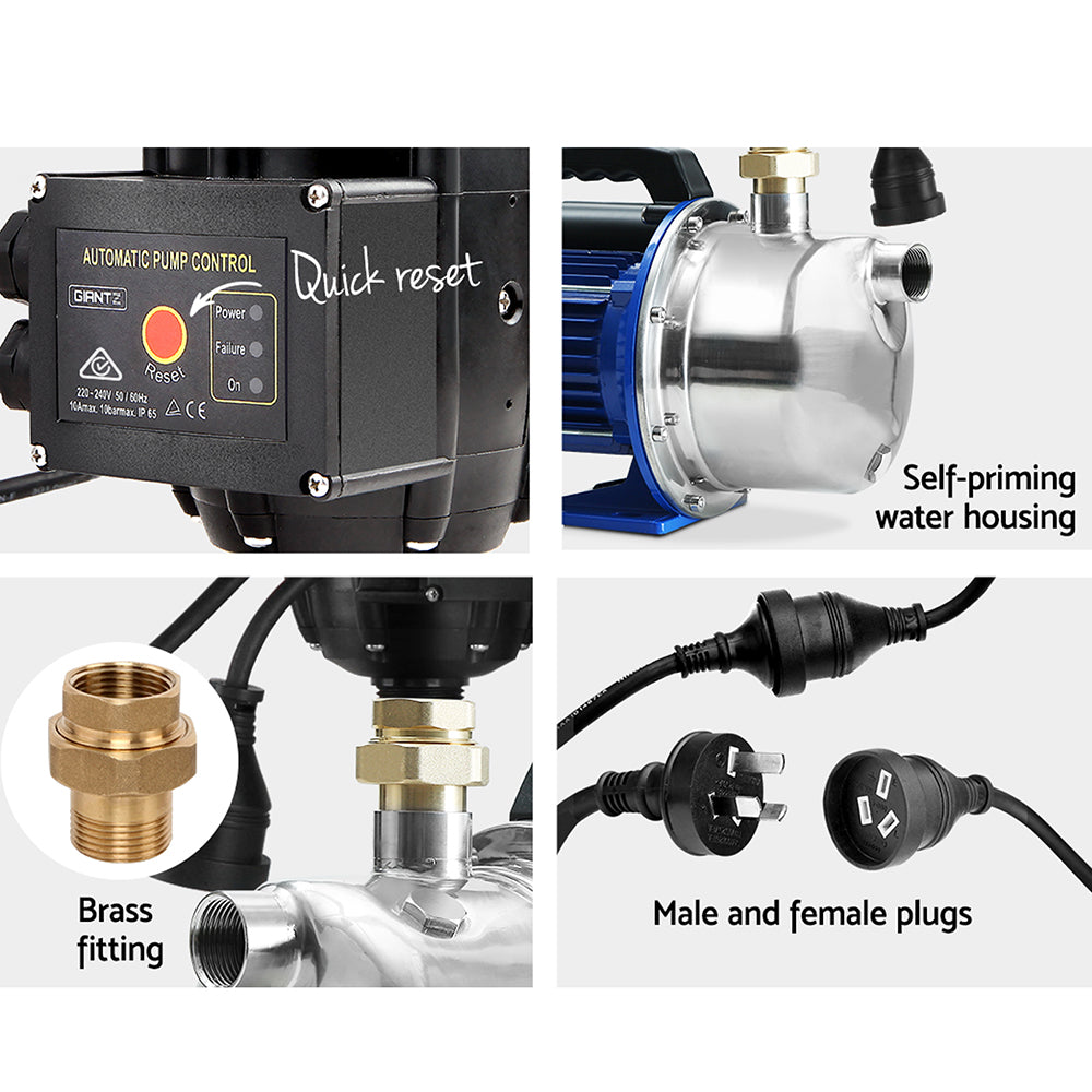 Giantz Garden Water Pump Jet High Pressure Stage Controller Garden Irrigation-5