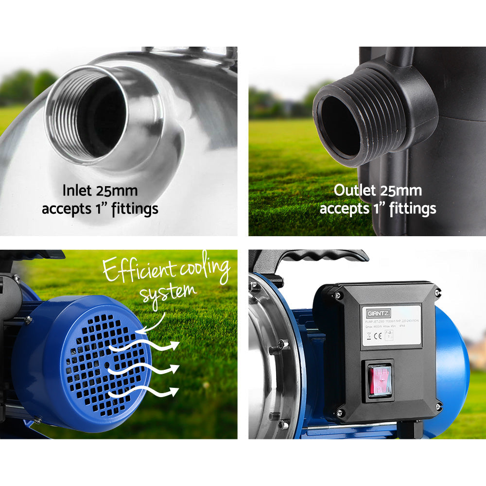 Giantz Garden Water Pump Jet High Pressure Stage Controller Garden Irrigation-6
