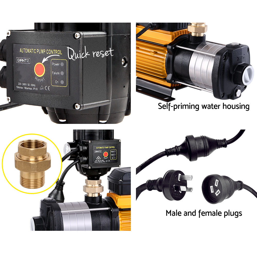 Giantz Multi Stage Water Pump Pressure Rain Tank Garden Farm House Irrigation 2500W-4