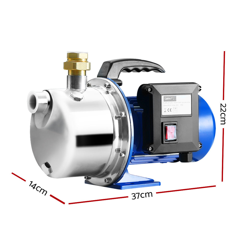 Giantz Water Pump High Pressure 1100W Stage Jet Rain Tank Pond Garden Irrigation-1