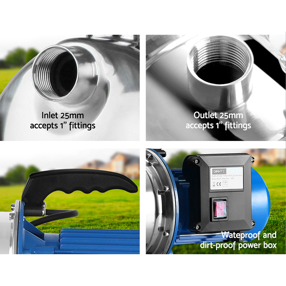 Giantz Water Pump High Pressure 1100W Stage Jet Rain Tank Pond Garden Irrigation-5