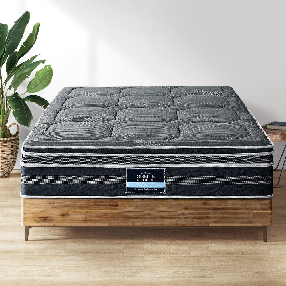 Giselle 35CM QUEEN Mattress Bed 7 Zone Dual Euro Top Pocket Spring Medium Firm-7