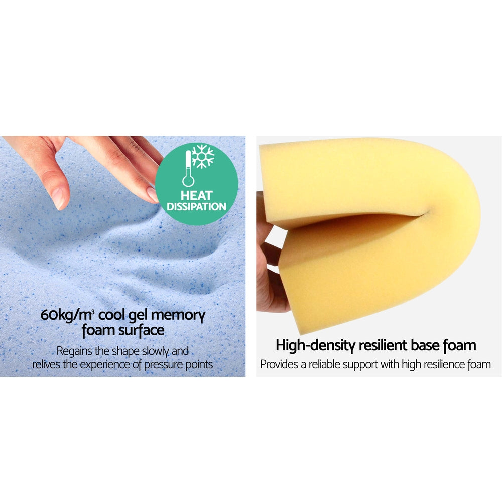 Giselle Bedding 2X Memory Foam Wedge Pillow Neck Back Support with Cover Waterproof Beige-4