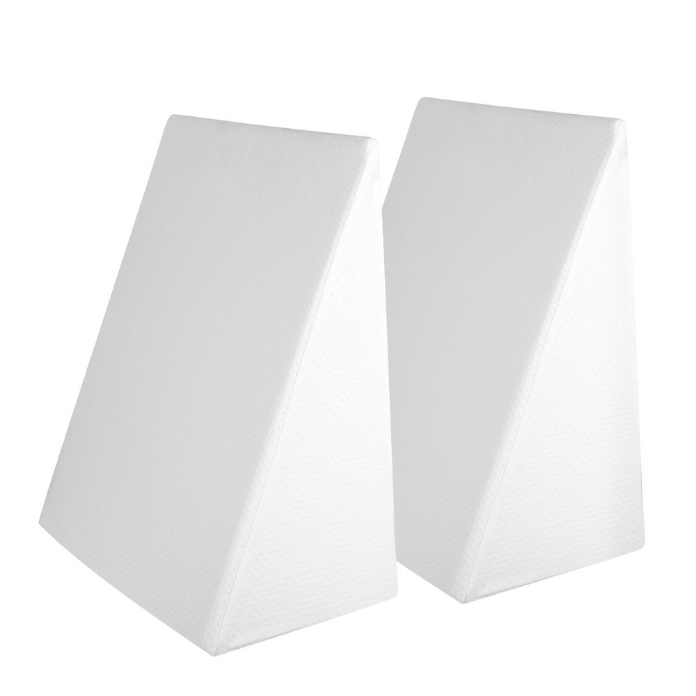 Giselle Bedding 2X Memory Foam Wedge Pillow Neck Back Support with Cover Waterproof Beige-0
