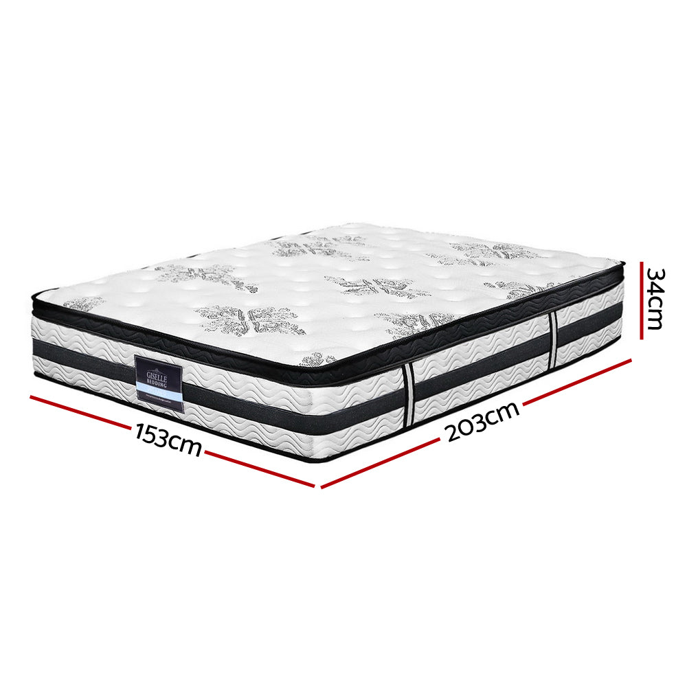 Giselle Bedding Algarve Euro Top Pocket Spring Mattress 34cm Thick Queen-1