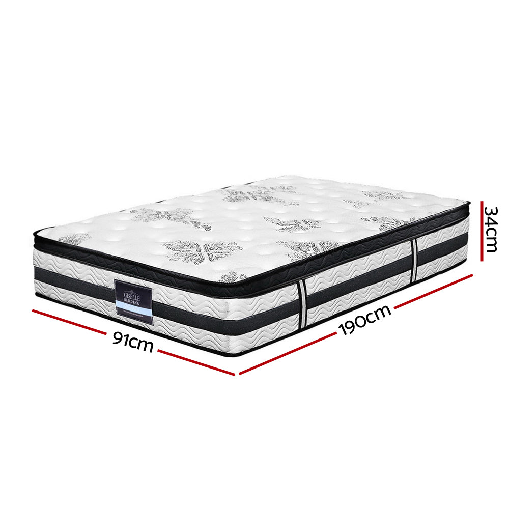 Giselle Bedding Algarve Euro Top Pocket Spring Mattress 34cm Thick Single-1