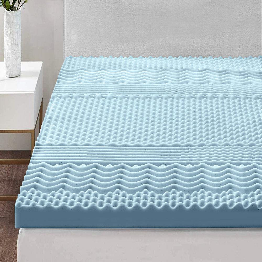 Giselle Bedding Cool Gel 7-zone Memory Foam Mattress Topper w/Bamboo Cover 8cm - Queen-6